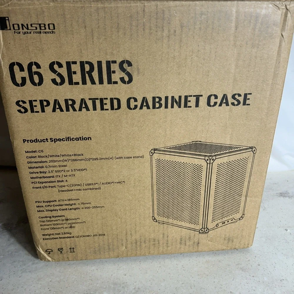 C6 Black Mini Micro ATX mATX Mesh PC Case Tool-Free Compact Desktop
